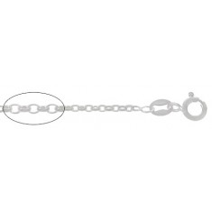 2.5mm Diamond Cut Oval Link Chain, 16" - 24" Length, Sterling Silver